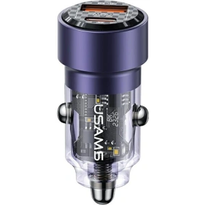 Hurtownia GSM - USAMS C39 autós töltő USB-A, USB-C 60W lila/purple - USA1026 - {ean13} - Hurt