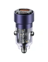 Ładowarka samochodowa USAMS C39 USB-A, USB-C 60W fioletowy/purple