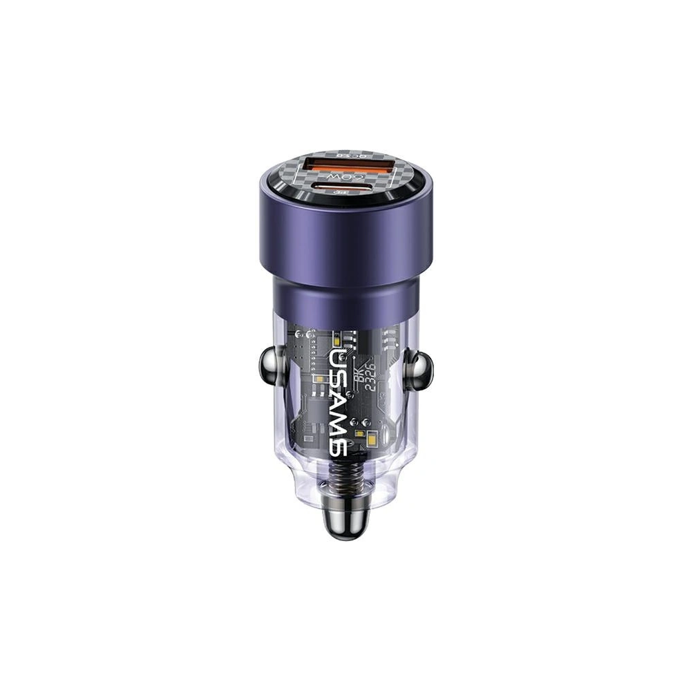 Hurtownia GSM - Încărcător auto USAMS C39 USB-A, USB-C 60W violet/purple - USA1026 - {ean13} - Hurt