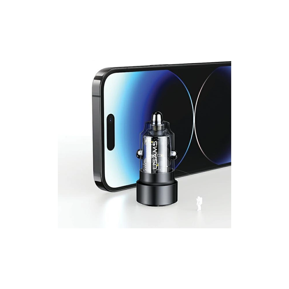 Hurtownia GSM - Auto nabíječka USAMS C39 USB-A, USB-C 60W fialová/purple - USA1026 - {ean13} - Hurt
