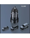 Wholesale USAMS C39 car charger USB-A, USB-C 60W purple - USA1026 - {ean13} - Hurt
