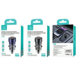 Hurtownia GSM - USAMS C39 autós töltő USB-A, USB-C 60W lila/purple - USA1026 - {ean13} - Hurt