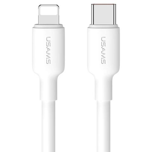 Ładowarka sieciowa USAMS US-CC183 USB-C 20W PD3.0 + kabel US-SJ610 USB-C / Lightning biały/white
