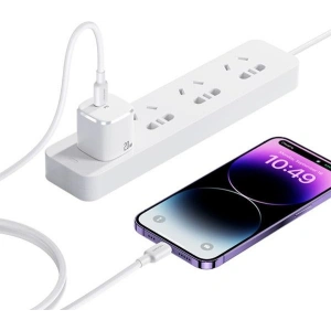Wholesale USAMS US-CC183 wall charger USB-C 20W PD3.0 + US-SJ610 USB-C / Lightning cable white - USA1027 - {ean13} - Hurt