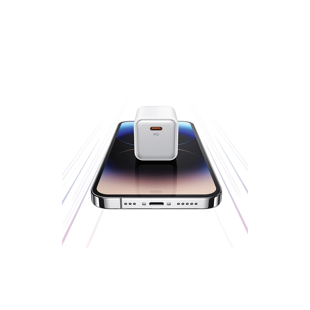 Hurtownia GSM - Încărcător rețea USAMS US-CC186 USB-C 30W PD3.0 + cablu US-SJ610 USB-C / Lightning alb/white - USA1028 - {ean13} - Hurt