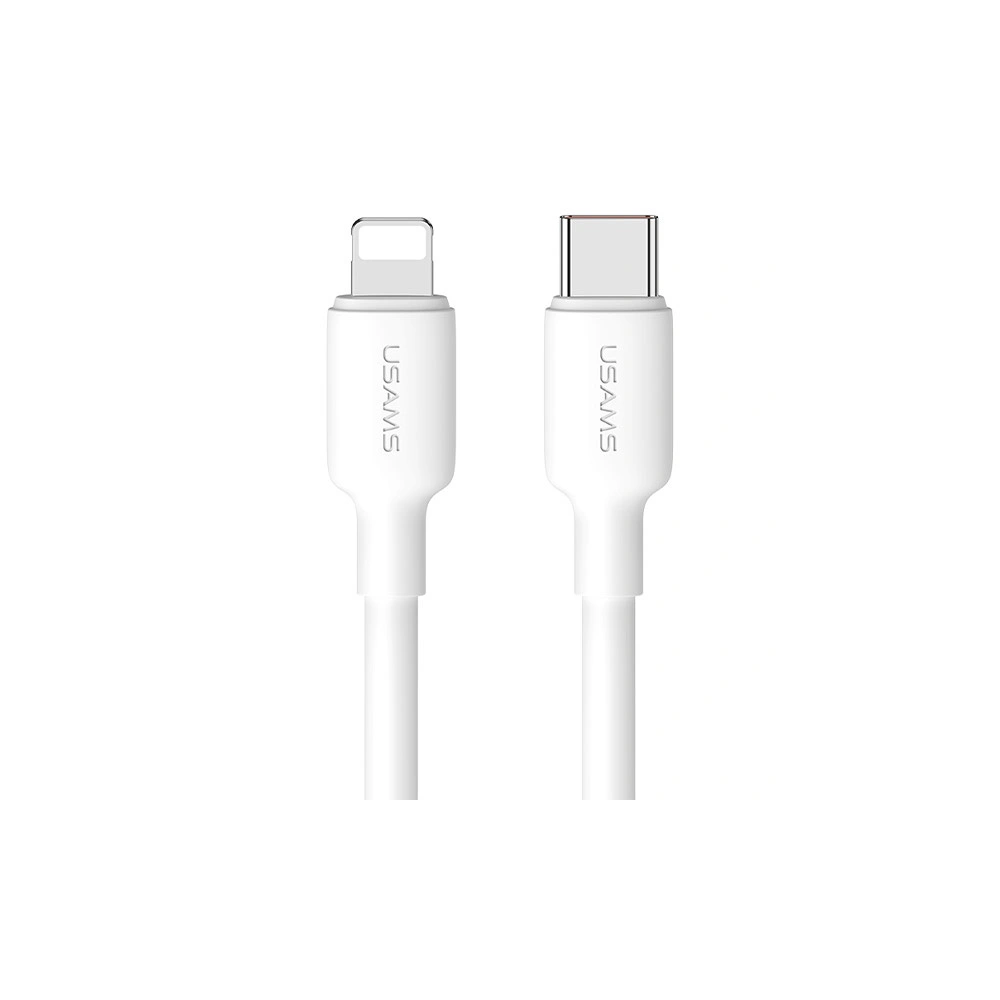 Hurtownia GSM - Încărcător rețea USAMS US-CC186 USB-C 30W PD3.0 + cablu US-SJ610 USB-C / Lightning alb/white - USA1028 - {ean13} - Hurt