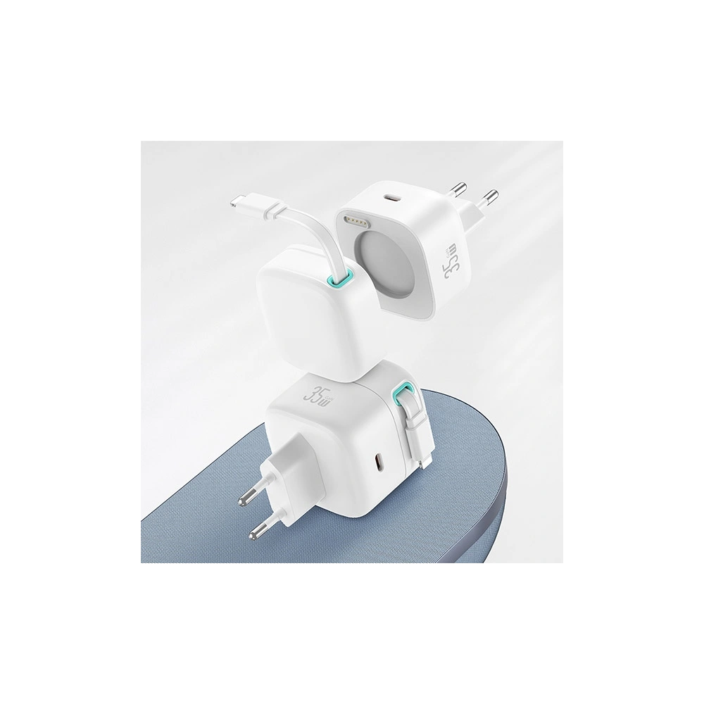 Hurtownia GSM - Încărcător de rețea USAMS US-CC202 USB-C + cablu Lightning PD QC 35W alb/white - USA1029 - {ean13} - Hurt