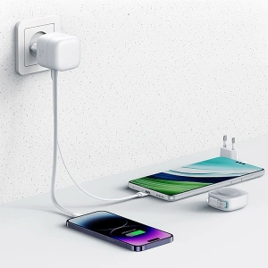 Hurtownia GSM - Ładowarka sieciowa USAMS US-CC202 USB-C + kabel Lighning PD QC 35W biały/white - USA1029 - {ean13} - Hurt