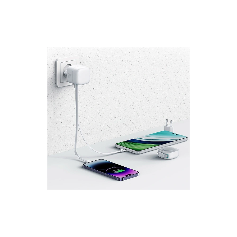 Hurtownia GSM - Încărcător de rețea USAMS US-CC202 USB-C + cablu Lightning PD QC 35W alb/white - USA1029 - {ean13} - Hurt