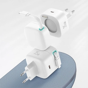Hurtownia GSM - Încărcător de rețea USAMS US-CC202 USB-C + cablu Lightning PD QC 35W negru - USA1030 - {ean13} - Hurt