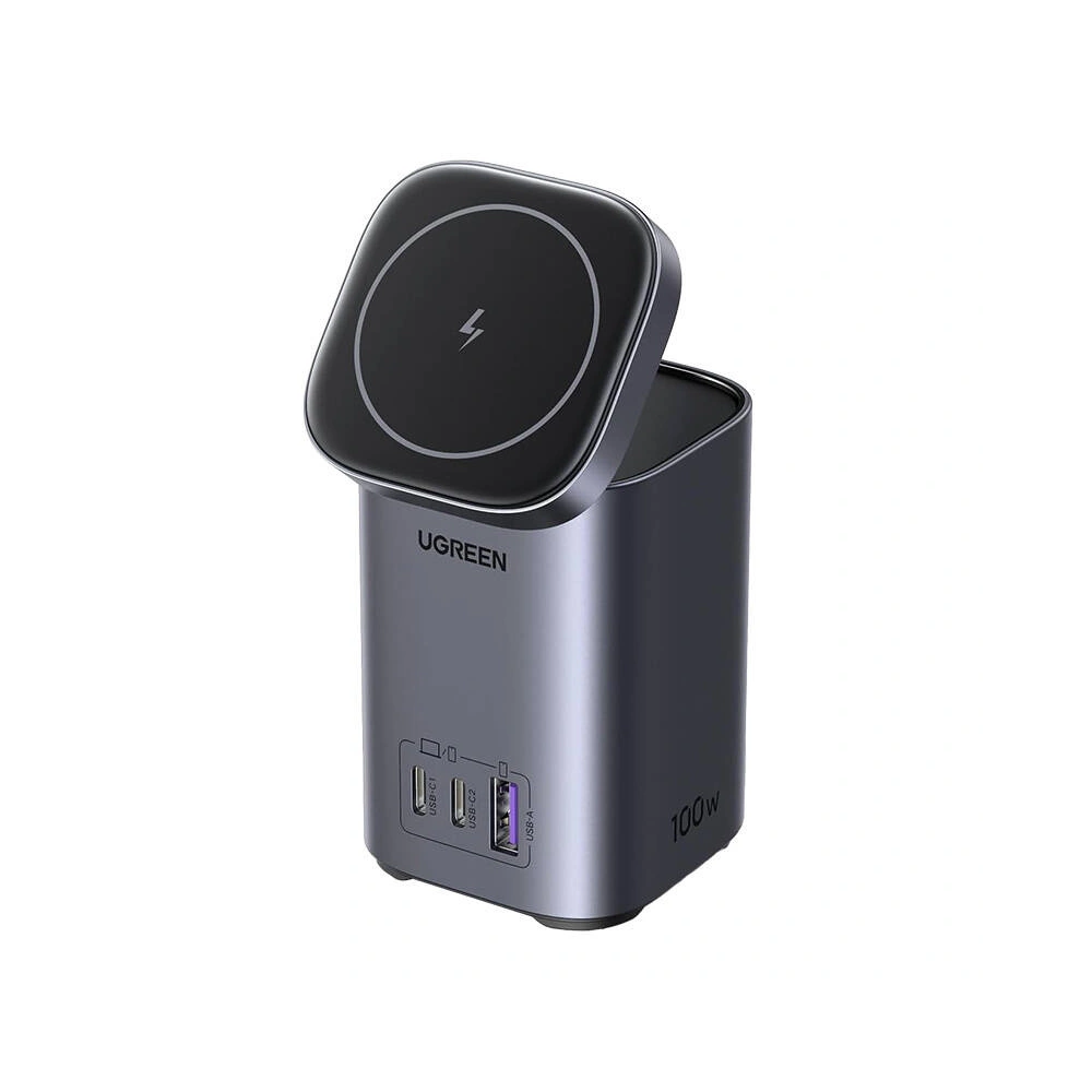 Hurtownia GSM - Ladegerät / Ladestation GaN 2w1 UGREEN CD342 1xUSB-A, 2xUSB-C, Qi, 100W grau - UGR1808 - {ean13} - Hurt