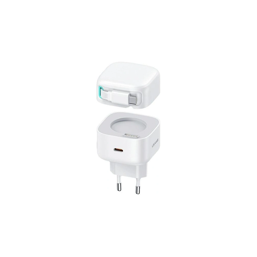 Hurtownia GSM - Încărcător de rețea USAMS US-CC202 USB-C + cablu USB-C PD QC 35W alb/white - USA1031 - {ean13} - Hurt