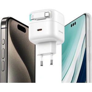 Hurtownia GSM - Încărcător de rețea USAMS US-CC202 USB-C + cablu USB-C PD QC 35W alb/white - USA1031 - {ean13} - Hurt