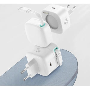 Hurtownia GSM - Ładowarka sieciowa USAMS US-CC202 USB-C + kabel USB-C PD QC 35W biały/white - USA1031 - {ean13} - Hurt