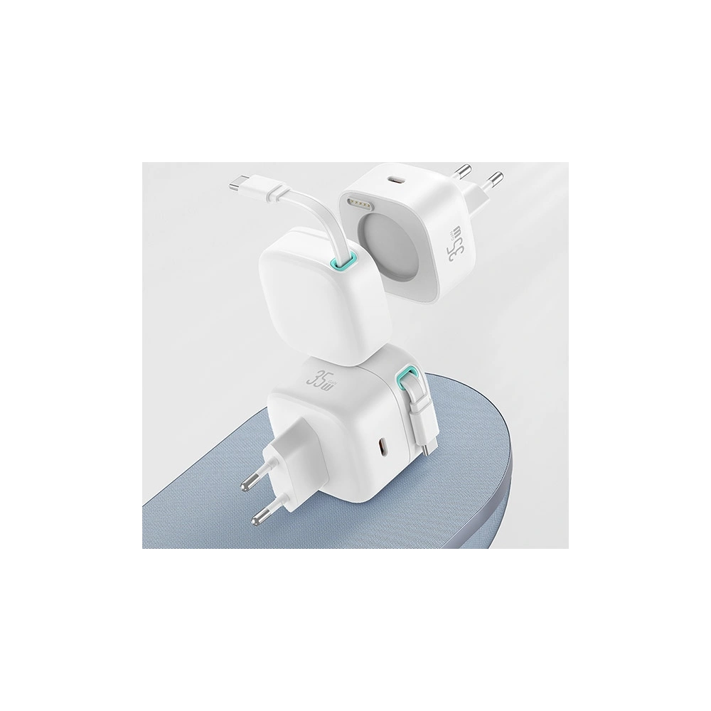 Hurtownia GSM - Încărcător de rețea USAMS US-CC202 USB-C + cablu USB-C PD QC 35W alb/white - USA1031 - {ean13} - Hurt