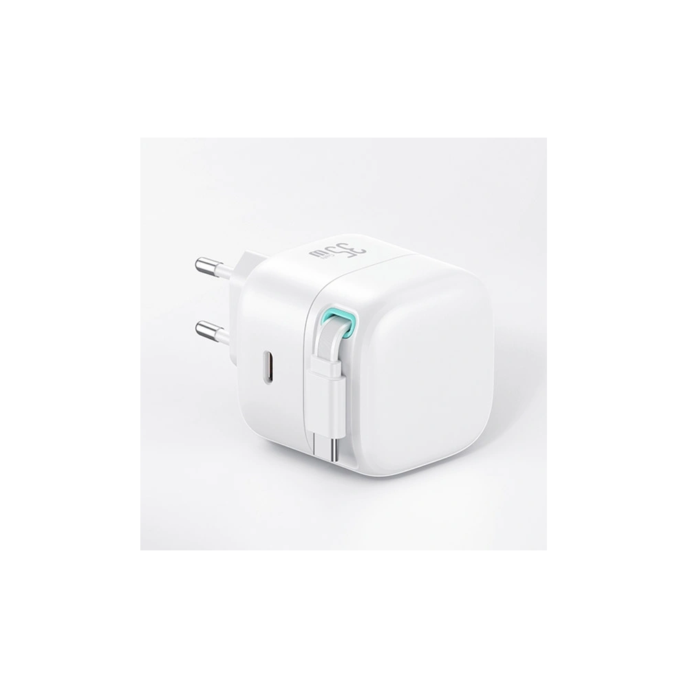 Hurtownia GSM - Încărcător de rețea USAMS US-CC202 USB-C + cablu USB-C PD QC 35W alb/white - USA1031 - {ean13} - Hurt