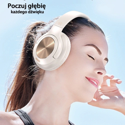 Bezprzewodowe słuchawki nauszne USAMS US-YH Series Bluetooth 5.3 beżowy/beige