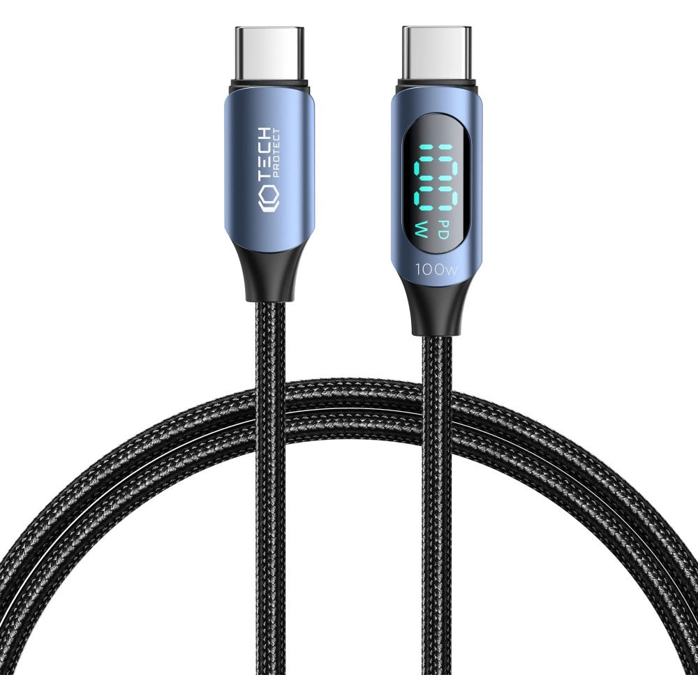 Hurtownia GSM - Kabel Tech-Protect Ultraboost LED USB-C / USB-C PD 100W 5A 100cm Modrý - THP2584 - {ean13} - Hurt