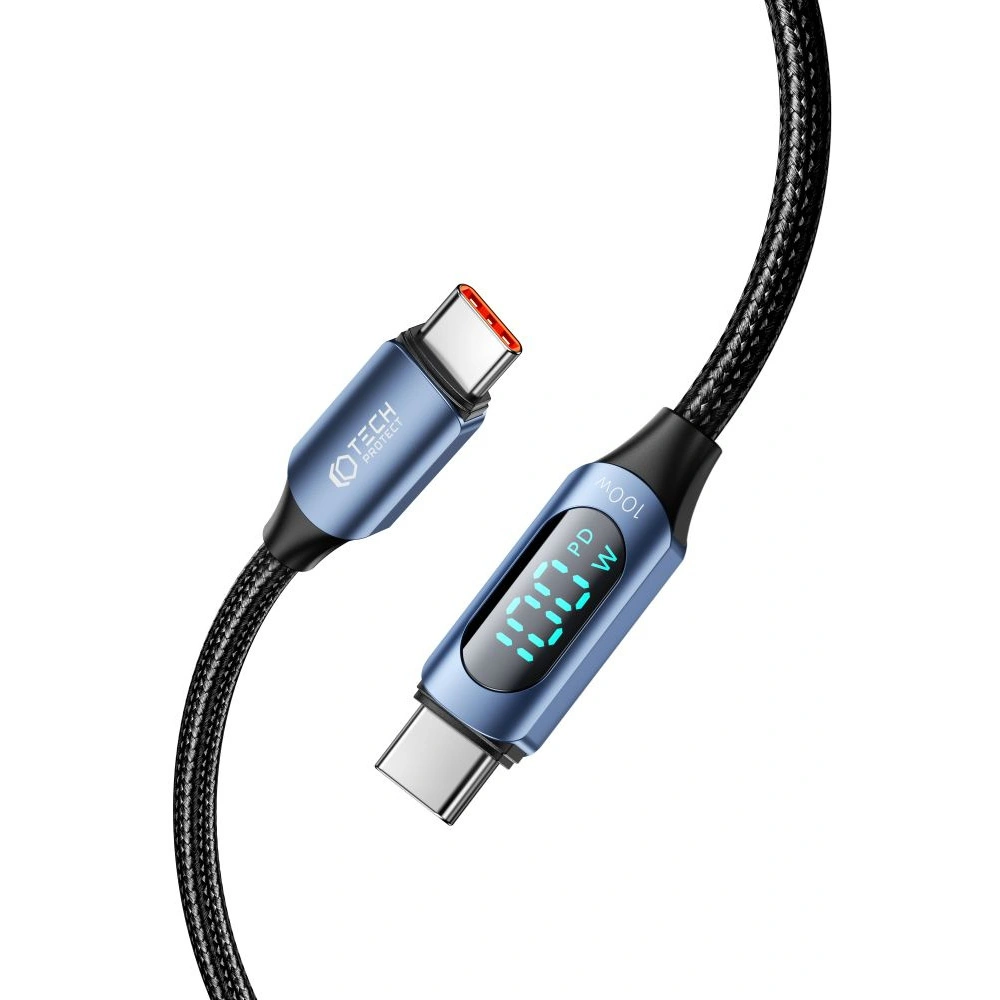Hurtownia GSM - Kabel Tech-Protect Ultraboost LED USB-C / USB-C PD 100W 5A 100cm Modrý - THP2584 - {ean13} - Hurt