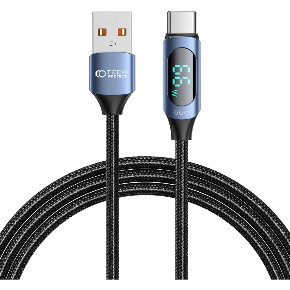 Hurtownia GSM - Kábel Tech-Protect Ultraboost LED USB-A / USB-C 66W / 6A 200cm Kék - THP2586 - {ean13} - Hurt