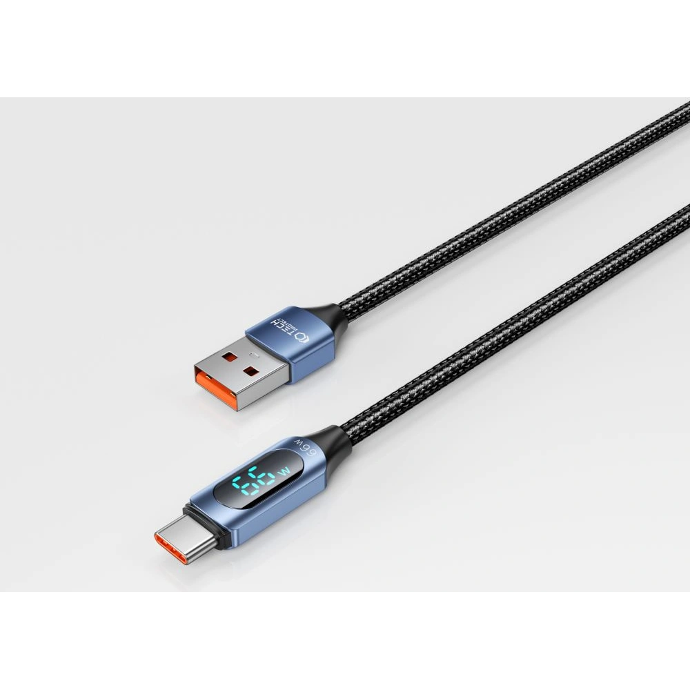 Hurtownia GSM - Kábel Tech-Protect Ultraboost LED USB-A / USB-C 66W 6A 100cm Kék - THP2587 - {ean13} - Hurt