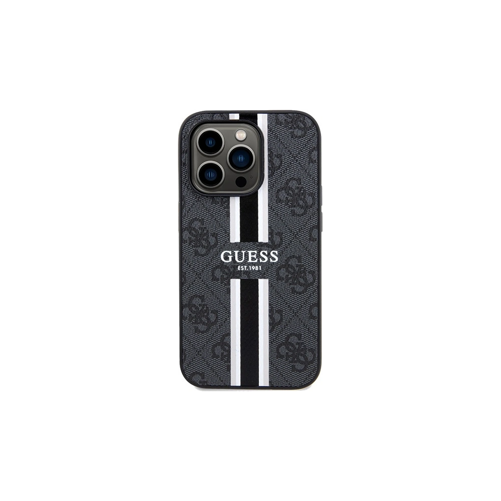 Hurtownia GSM - Case Guess GUHMP15XP4RPSK Apple iPhone 15 Pro Max Hardcase 4G Printed Stripes MagSafe schwarz/black - GUE3138 - {ean13} - Hurt