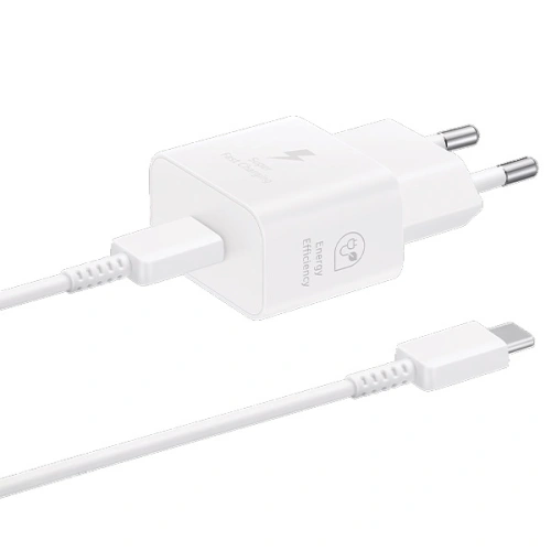 Ładowarka sieciowa Samsung EP-T2510XW 25W Fast Charge + kabel USB-C / USB-C biały/white