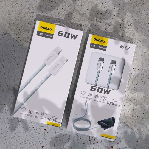 Kabel Dudao L6C USB-C / USB-C PD 60W 1m jasnoniebieski
