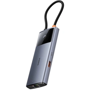 Hurtownia GSM - Adapter 6w1 Baseus Metal Gleam 2 Series Hub USB-C / 2xUSB-A 3.0, USB-C, USB-C PD, HDMI, Ethernet RJ45 - BSU4826 - {ean13} - Hurt