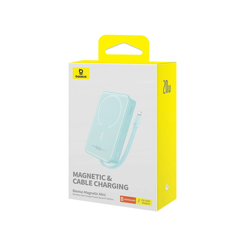 Hurtownia GSM - Powerbank mágneses Baseus Magnetic Mini 10000mAh 20W MagSafe menta - BSU4833 - {ean13} - Hurt