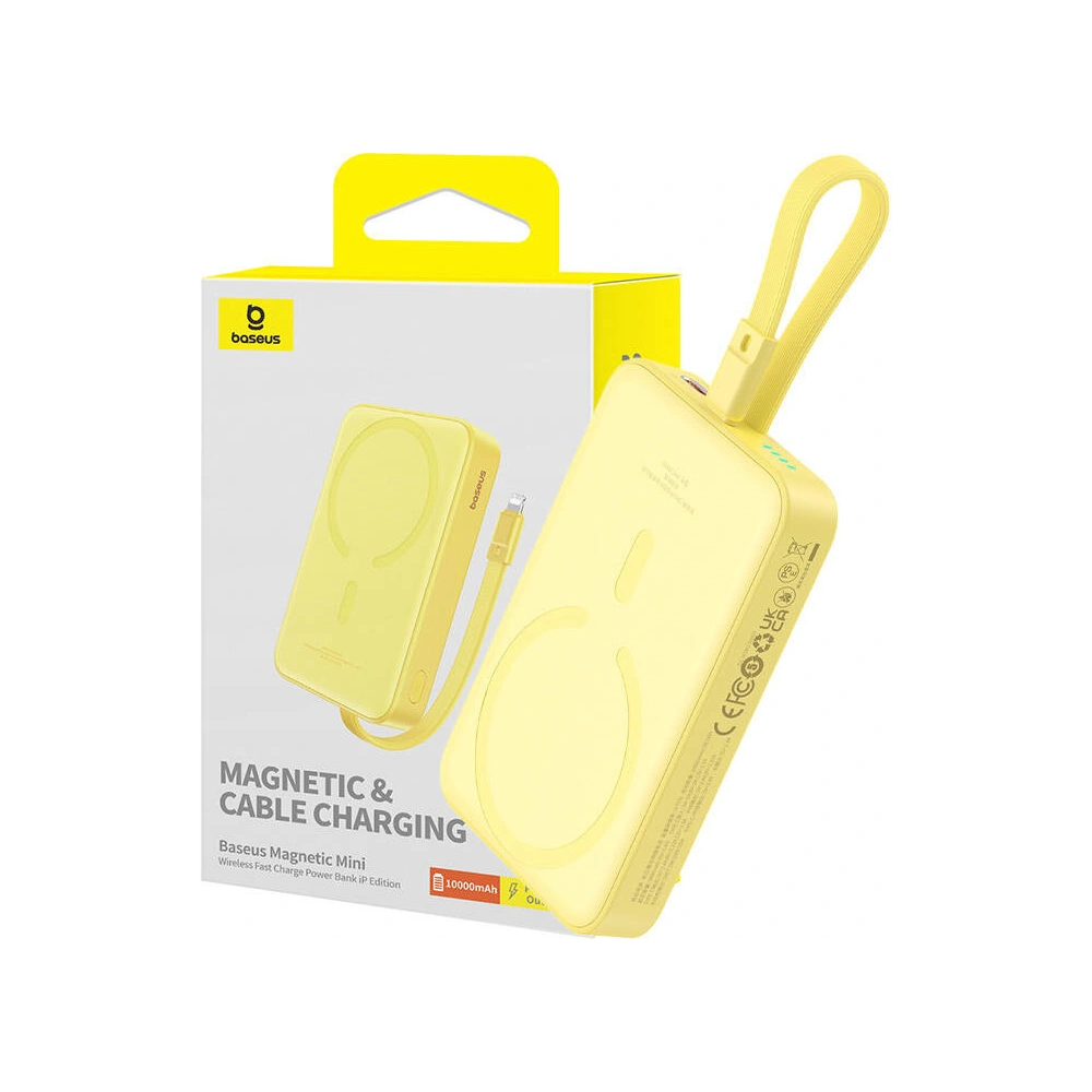 Hurtownia GSM - Powerbank magnetic Baseus Magnetic Mini 10000mAh 20W MagSafe galben - BSU4834 - {ean13} - Hurt