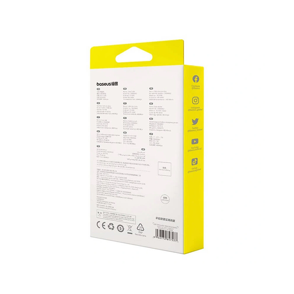 Hurtownia GSM - Kabel Baseus Free2Draw USB-C / USB-C PD 100W 1m černý - BSU4838 - {ean13} - Hurt