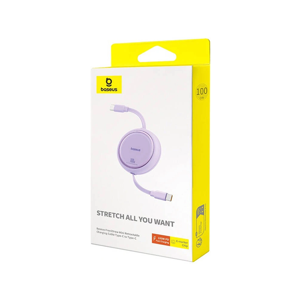 Hurtownia GSM - Kabel Baseus Free2Draw USB-C / USB-C PD 100W 1m fialový - BSU4841 - {ean13} - Hurt