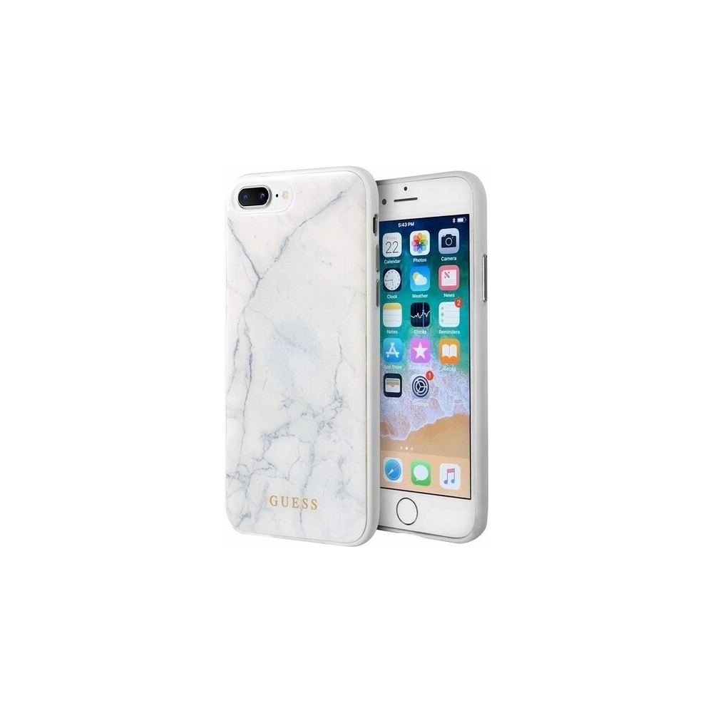 Hurtownia GSM - Etui Guess GUHCI8LHYMAWH Apple iPhone 7/8 Plus biały/white Marble - GUE122WHT - {ean13} - Hurt