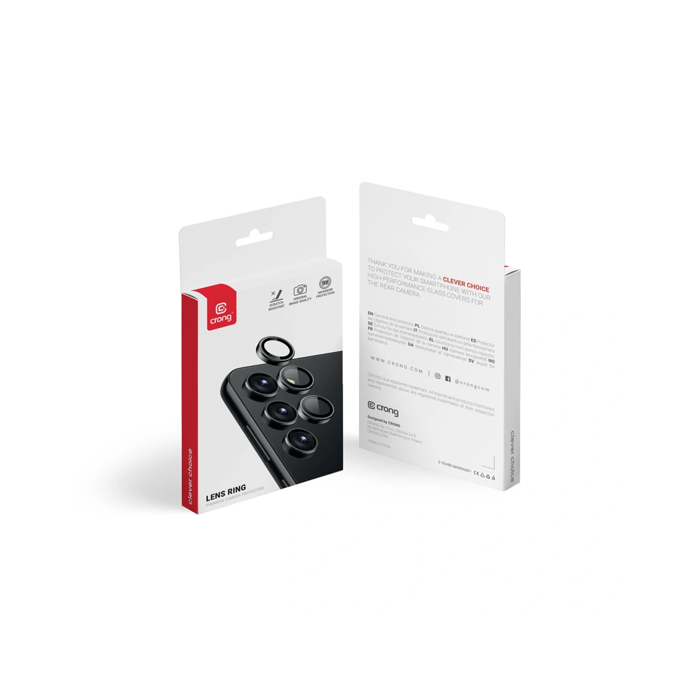 Hurtownia GSM - Sticlă securizată pentru obiectivul aparatului Crong Lens Ring Samsung Galaxy S24 negru - CRG691 - {ean13} - Hurt