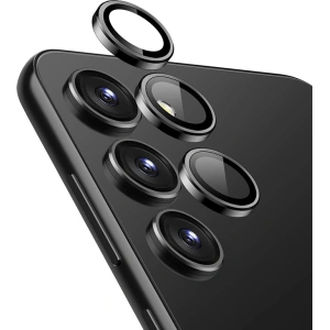 Sticlă securizată pentru obiectivul aparatului Crong Lens Ring Samsung Galaxy S24+ Plus negru