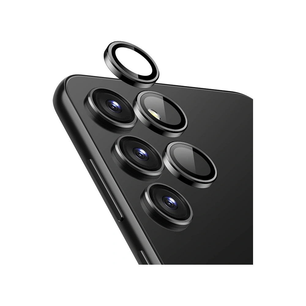 Hurtownia GSM - Sticlă securizată pentru obiectivul aparatului Crong Lens Ring Samsung Galaxy S24+ Plus negru - CRG692 - {ean13} - Hurt