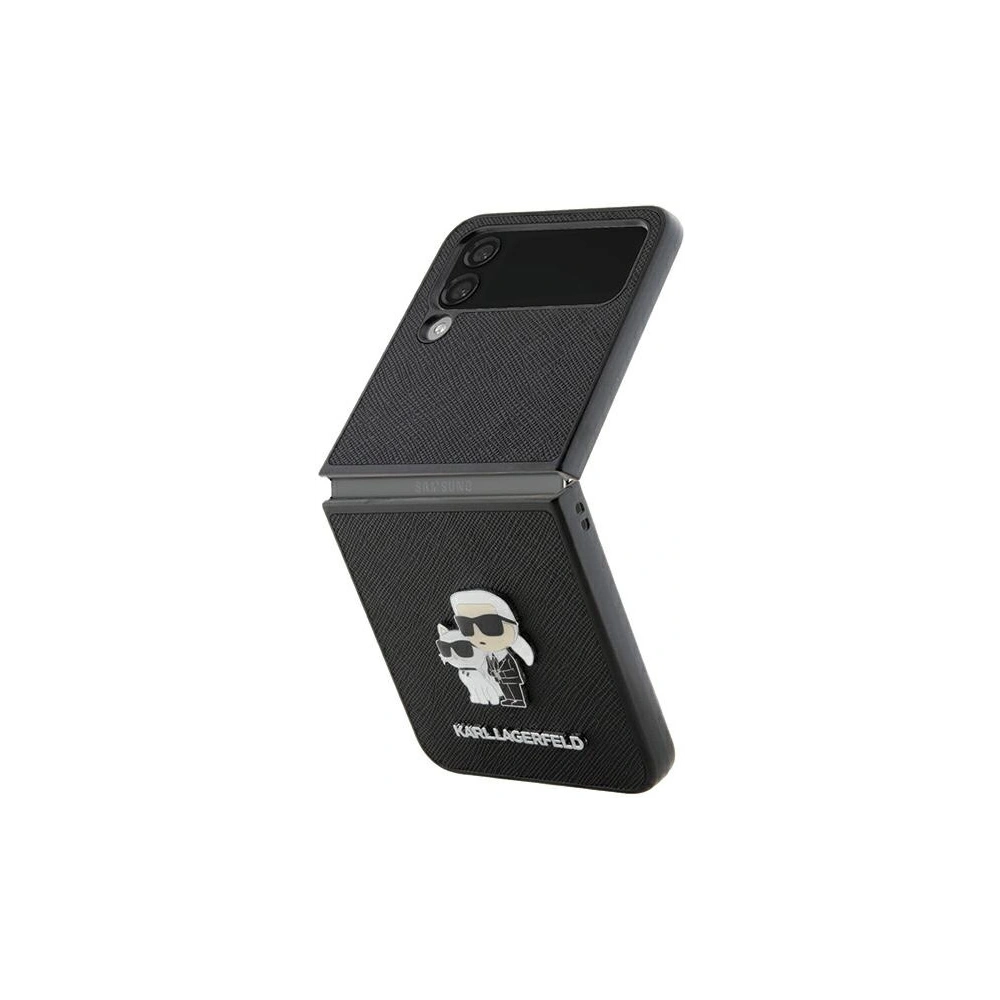 Hurtownia GSM - Etui Karl Lagerfeld KLHCZF4SAKCNPK Samsung Galaxy Z Flip4 kemény tok Saffiano Karl&Choupette Pin fekete/black - KLD1866 - {ean13} - Hurt
