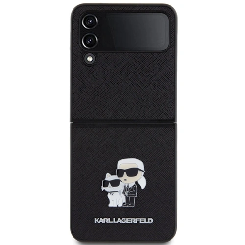 Etui Karl Lagerfeld KLHCZF4SAKCNPK Samsung Galaxy Z Flip4 hardcase Saffiano Karl&Choupette Pin czarny/black