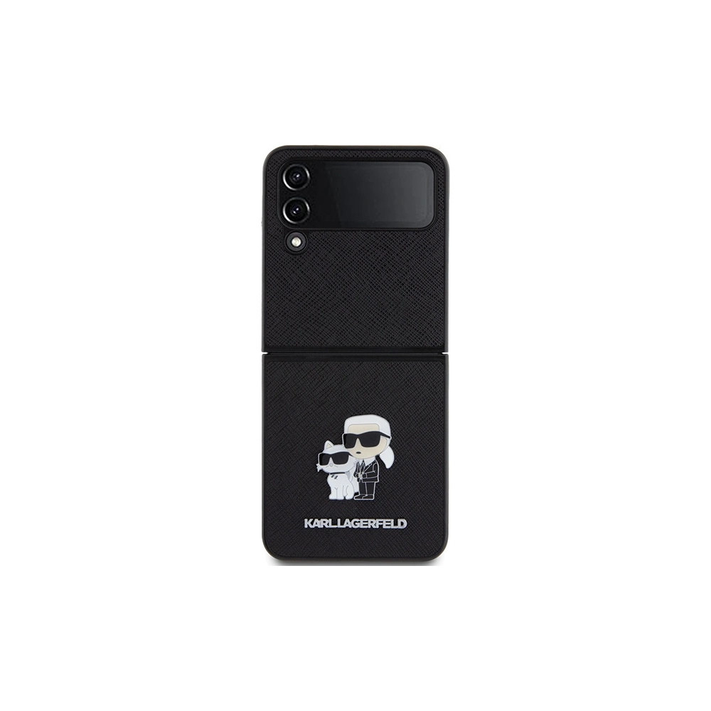 Hurtownia GSM - Etui Karl Lagerfeld KLHCZF4SAKCNPK Samsung Galaxy Z Flip4 kemény tok Saffiano Karl&Choupette Pin fekete/black - KLD1866 - {ean13} - Hurt
