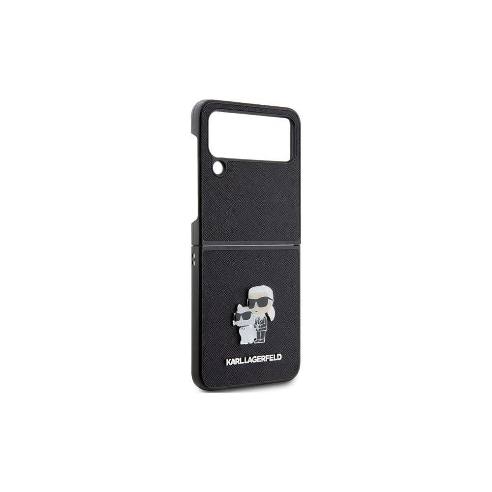 Hurtownia GSM - Etui Karl Lagerfeld KLHCZF4SAKCNPK Samsung Galaxy Z Flip4 kemény tok Saffiano Karl&Choupette Pin fekete/black - KLD1866 - {ean13} - Hurt