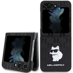 Hurtownia GSM - Etui Karl Lagerfeld KLHCZF5SAPCHNPK Samsung Galaxy Z Flip5 hardcase Saffiano Monogram Choupette Pin negru/black - KLD1867 - {ean13} - Hurt