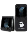 Case Karl Lagerfeld KLHCZF5SAPCHNPK Samsung Galaxy Z Flip5 Hardcase Saffiano Monogram Choupette Pin schwarz/black