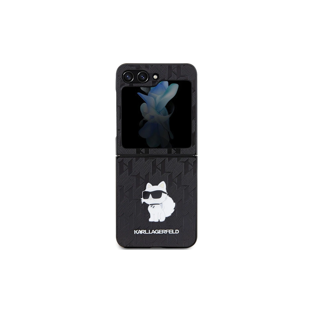 Hurtownia GSM - Etui Karl Lagerfeld KLHCZF5SAPCHNPK Samsung Galaxy Z Flip5 hardcase Saffiano Monogram Choupette Pin černý/black - KLD1867 - {ean13} - Hurt
