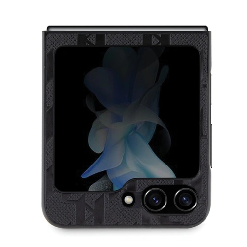 Etui Karl Lagerfeld KLHCZF5SAPCHNPK Samsung Galaxy Z Flip5 hardcase Saffiano Monogram Choupette Pin czarny/black