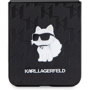 Hurtownia GSM - Tok Karl Lagerfeld KLHCZF5SAPCHNPK Samsung Galaxy Z Flip5 kemény tok Saffiano Monogram Choupette Pin fekete/black - KLD1867 - {ean13} - Hurt