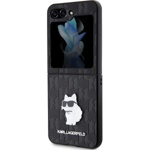 Hurtownia GSM - Case Karl Lagerfeld KLHCZF5SAPCHNPK Samsung Galaxy Z Flip5 Hardcase Saffiano Monogram Choupette Pin schwarz/black - KLD1867 - {ean13} - Hurt