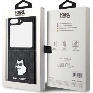 Hurtownia GSM - Case Karl Lagerfeld KLHCZF5SAPCHNPK Samsung Galaxy Z Flip5 Hardcase Saffiano Monogram Choupette Pin schwarz/black - KLD1867 - {ean13} - Hurt