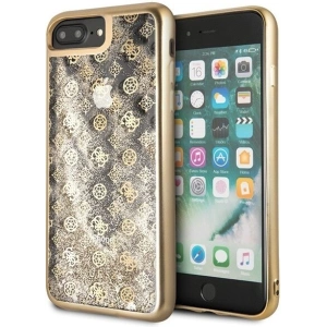 Hurtownia GSM - Guess Apple Case GUHCI8LPEOLGGO iPhone 7/8 Plus gold/gold hartes Case 4G Peony Liquid Glitter - GUE130GLD - {ean13} - Hurt