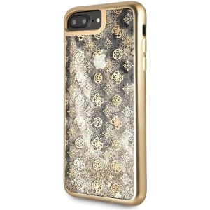 Hurtownia GSM - Guess Apple Case GUHCI8LPEOLGGO iPhone 7/8 Plus gold/gold hartes Case 4G Peony Liquid Glitter - GUE130GLD - {ean13} - Hurt